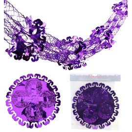 Christmas Concepts® 9ft x 1ft Large Round Foil Garland Festive Hanging Decorations – Christmas Trimming (Purple)