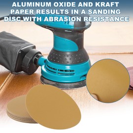 A ABSOPRO Sanding Discs 8 Inch 400 Grit Round Hook and Loop Sandpaper Aluminum Oxide Yellow 25 Pcs