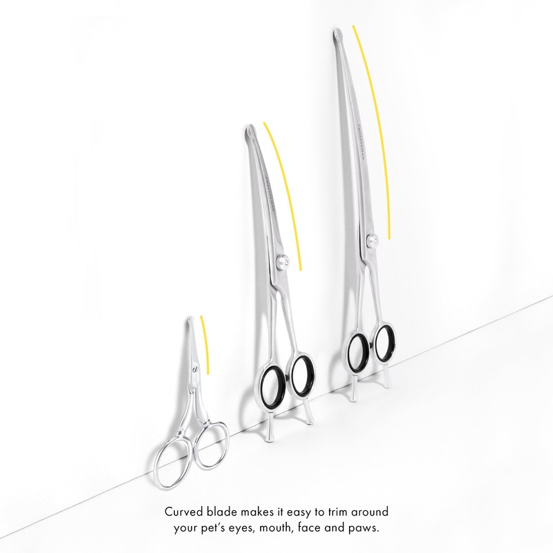 Tweezerman Pet Grooming Scissors, Stainless Steel Rounded Tip Trimming Shears