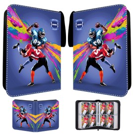 Rugbyball Card Binder,Football Trading Card Binder, 55 pages,440 Card Capacity,Trading Card Album,Binder Collection Booklet With Zip, PU Portable Card Holder