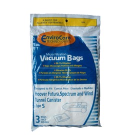 EnviroCare Replacement Micro Filtration Vacuum Cleaner Dust Bags made to fit Hoover Windtunnel Type S Futura, Spectrum, Power Max Canisters 3 bags
