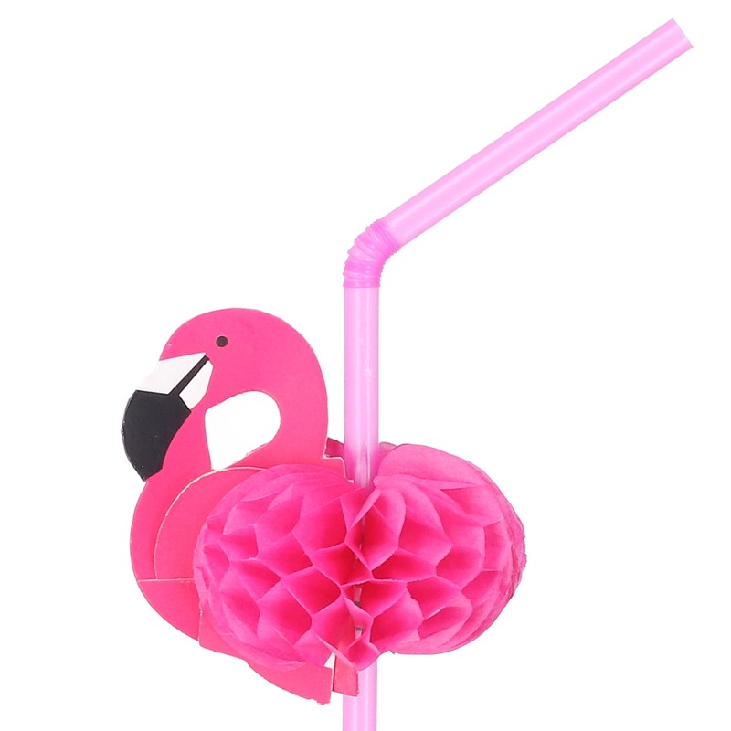 100Pcs Flamingo Drinking Straws Cute Pattern Environmentally Friendly Bendable Cocktail