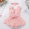 FYMNSI Newborn Baby Girl 1st Birthday Outfit Lace Dress Sleeveless