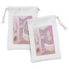 Lunarable Feminine Fabric Pouch Set of 2, Design in the