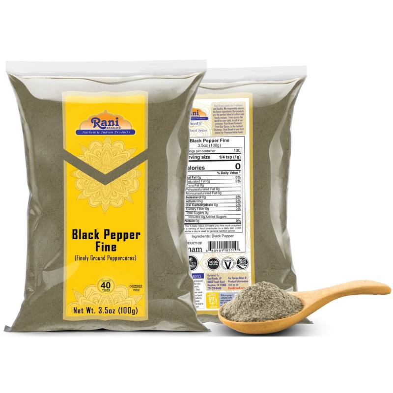 Rani Black Pepper Fine Powder 80 Mesh 3.5oz (100g) ~
