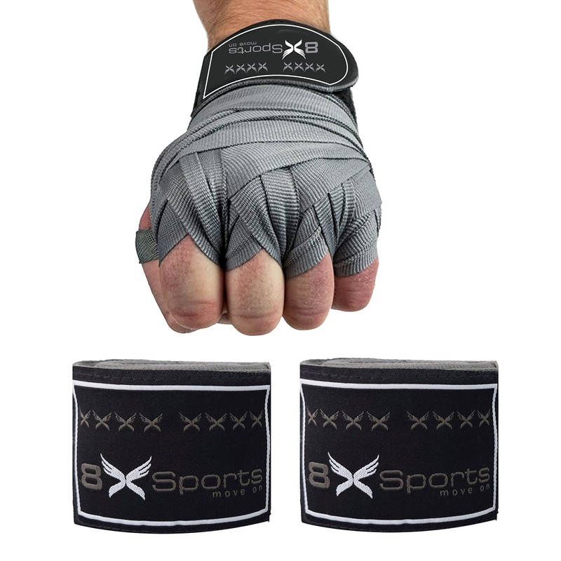 8Xsports Boxing Hand Wraps set 4.5 Meter Elasticated Thumb Loop