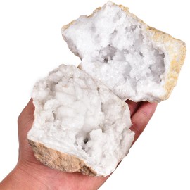 JIC Gem Natural Quartz Geode Healing Crystal Cluster Druzy Irregular Rock Gemstone Specimen Home Decor 0.66-1.1 Lbs