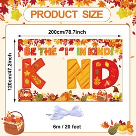 Wiooffen Fall Classroom Decorations Autumn Be The Kind Backdrop Motivational Inspirational Quotes Hanging Banner Photo Booth Props Background for Thanksgiving School Hallway Home Wall Decor