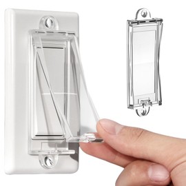 1 Light Switch Guard Cover, Baby Proof Wall Switch Cover Guard for Rocker Light Switch Protects Your Lights or Circuits from Being Accidentally Turned On or Off (Clear)