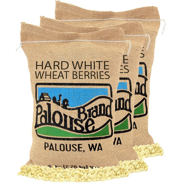 Hard White Wheat Berries | 15 LBS | 3 Pack | Family Farmed in Washington State | Non-GMO Project Verified | Kosher