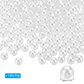 PATIKIL 2600 Pieces Vase Fillers Pearls, 8 mm Vase Filler Pearl Bead Vase Centerpieces Floating Pearl Bead No Hole for Vase Decoration, White