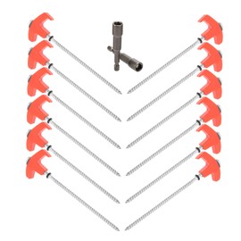 Gatuida 13pcs Heavy Duty Screw in Tent Stakes Ground Anchors for Camping Durable Metal Pegs with Socket for Canopy Beach and Outdoor Activities