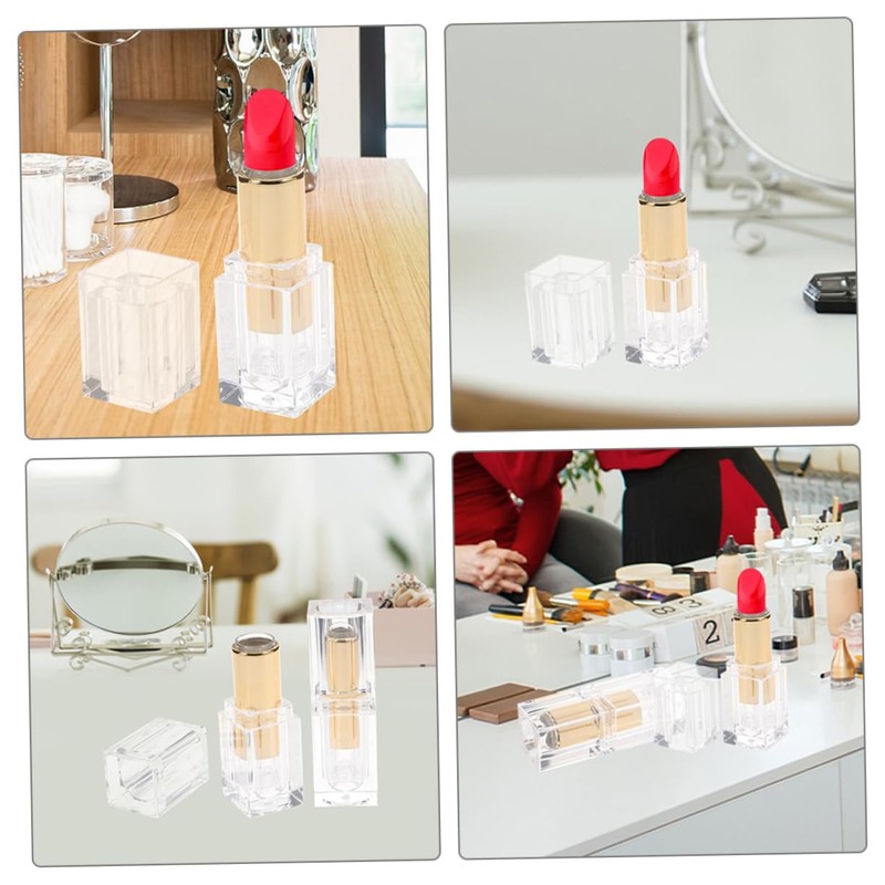 VICASKY 10pcs Transparent Lipstick Tubes Refillable Lip Gloss Containers for