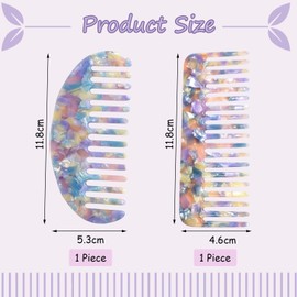 2 Piece Combs, Wide Tooth Comb, Anti-Static Comb, Portable Comb, Durable Comb, Hairstyling Tools