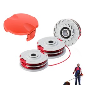 4 Pcs Strimmer Wire with 1 Reel Cover Double Autofeed Spools, Strimmer Spool Line 1.5mm 11m for FLY021/513937190, Replacement Compatible with CONTOUR 500 XT/POWER TRIM 500 XT/MINI TRIM/MULTI TRIM