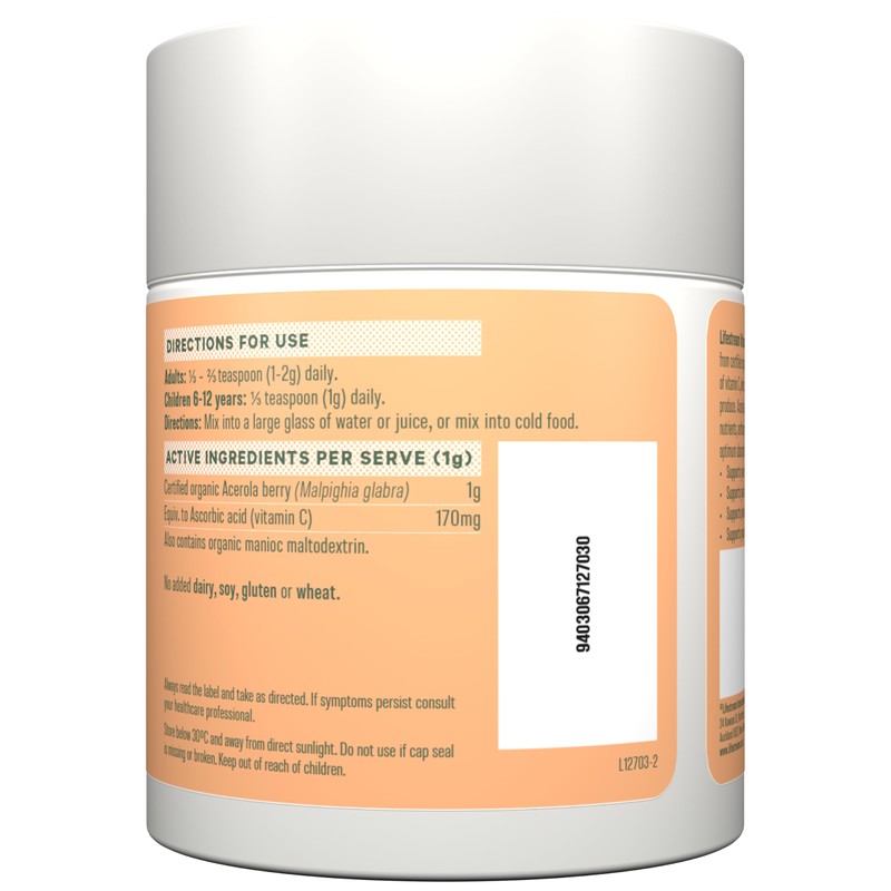 Lifestream Vitamin C Acerola Certified Organic