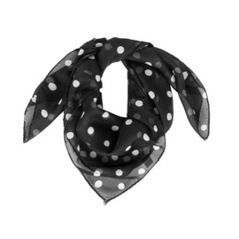 CaySep Women Silk Scarfs Small Square Scarf 27" x 27" - Print Polka Dot Scarf Lightweight Neckerchief Headscarf for Travel