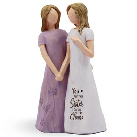 AUKEST Friend Gifts for Women, Friend Birthday Gifts for Women, Gifts for Friends Women, Sister Gifts from Sister and Bestie Gifts - Hand-Painted Figure (Purple)