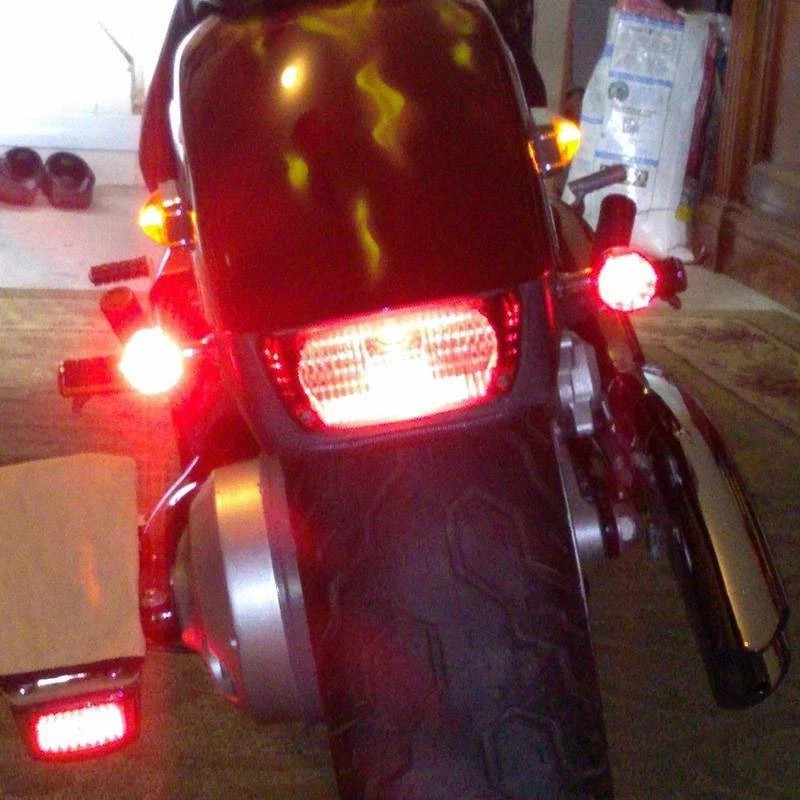 Unbranded 2X Chrome Motorcycle LED Turn Signals RED Light Brake