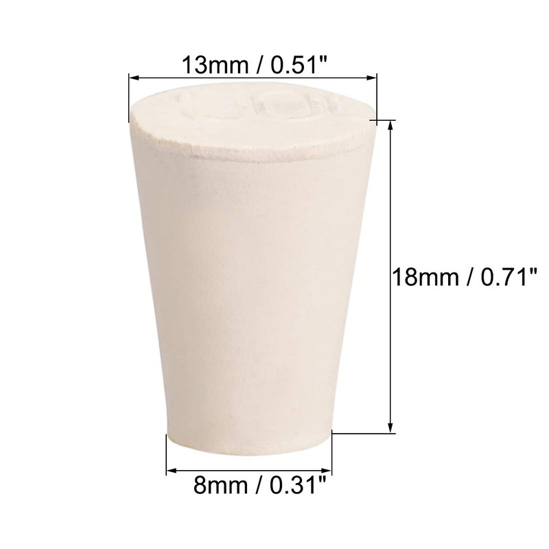 uxcell White Tapered Shaped Solid Rubber Stopper for Lab Tube
