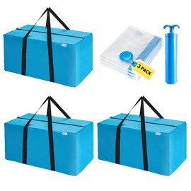 Jiluuoo Extra Large Moving Bags Heavy Duty Space Saver Vacuum Storage Bags Vacuum Seal Bags for Clothing Travel Packing Bags Blue Bags for Moving Vaccine Sealed Blue Storage Bags (6 Pack)
