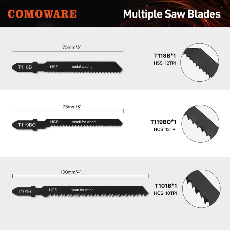 COMOWARE File & Handsaw Set, 3 Saw Blades & 12