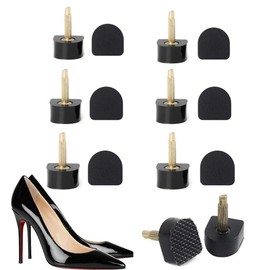 6 Pairs High Heel Tips Shoes Replacement Kit Black Non-Slip U Shape Shoes Repair Tip Tap Cap for Women Size 11 12 13 mm