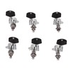 6 Pcs Guitar Tuning Pegs 3L3R Metal Body Black Wood