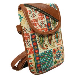 EliteKoopers Bohemian Crossbody Printed Mobile Sling Bag Fabric Pouch For Women, Girls, Ladies (Mobile Pouch)