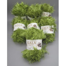 GALA YARNS ~ 7 Skeins Olive Green Polyester Knit & Crochet Yarn ~ 1.76 oz each
