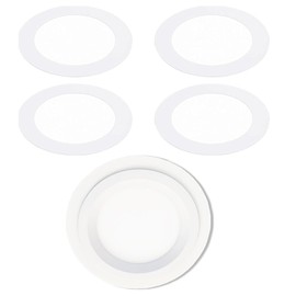 4 Pack White Metal Goof Trim Rings 3.18-Inch x 4.52-Inch (ID x OD) for Recessed Can Lighting Down Light Ceiling Light Fixtures Steel Construction