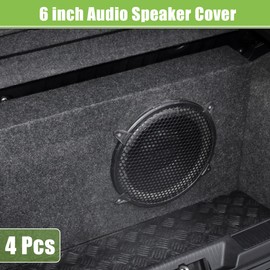 Motoforti 6" Auto-Lautsprechergrills Abdeckungsgitter mit Schrauben und Clips Schwarz - 4 Stück