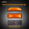 Partsam 4x Waterproof Amber/Red 4LED Side Marker Light for Trailer