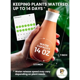 4 Pcs Ollas Terracotta Watering Pots Large - 14 Oz Self Watering Planter Insert Olla Watering System for 1-Week Easy to Refill - Clay Plant Watering Globes for Outdoor & Indoor Plants [4, White]