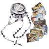 SZQCZB Saint Benedict Hematite Black Rosary Beads Catholic Cross Necklaces