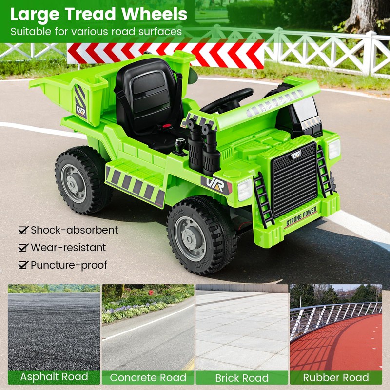 HONEY JOY Ride on Dump Truck, 12V Electric Cars for