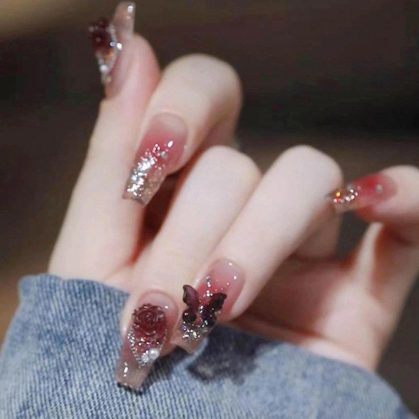 Does not apply Bling Coffin Press on Nails Fake Nails