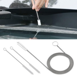 WINUERK Auto Sunroof Drain Cleaning Tool, 61 Inch Flexible Long Pipe Cleaner for Car with 2Pcs 7.9 Inch Cleaning Brush, Universal Slim Hose Pipe Brush for Car Sunroof Drain Holes