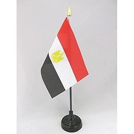 AZ FLAG Egypt Table Flag 4'' x 6'' - Egyptian Desk Flag 15 x 10 cm - Golden Spear top