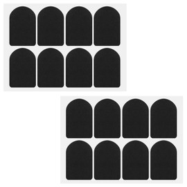 16Pcs Mouthpiece Cushions Alto Tenor Saxophone & Clarinet Mouthpiece Patches Square Rubber Mouthpiece Patches Pads, Black-0.8mm