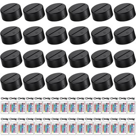 Riakrum 24 Sets 3D Night LED Light Lamp Base 16 Colors LED Light Display Base with Remote Control and USB Cable, Christmas Decorative Light Lamp Base for Acrylic and Resin Glass (Black)