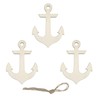 Anchor Shape Hanging Wood Unfinished Wood with Twines DIY Craft