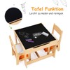 DREAMADE Children's Table with 2 Chairs, 3-Piece Children's Wooden Seating
