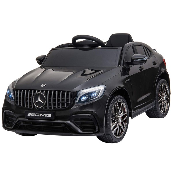 Aosom 12V Ride On Toy Car for Kids with Remote Control, Mercedes Benz AMG GLC63S Coupe, 2 Speed, with MP3, Electric Light, Horn, Suspension, Black