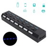 USB Hub 3.0 7‑Port High Speed Splitter Individual Switches Power