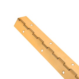 Gedotec Piano Tape for Screwing Door Hinge Rolled Door Hinge Brass Glossy 600 x 20 mm Brass-Plated Furniture Hinge Drilled Furniture Hinge 1 Piece - Bar Hinge Cabinet Door & Furniture Cabinets