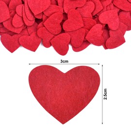 50 g Red Hearts Confetti, 2.5 cm Hearts Felt Red for Crafts, Heart-Shaped Table Decoration Confetti Heart Decoration Felt Hearts Confetti Confetti Decoration for Valentine's Day Wedding Birthday Party