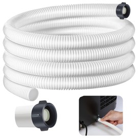Conderyang Dehumidifier Drain Hose 3/4 Inches FHT Connection with Rust-Resistant PE Connectors Cuttable Drainage Pipe Replacement Hose for Most Brand of Dehumidifiers, 15 Feet White