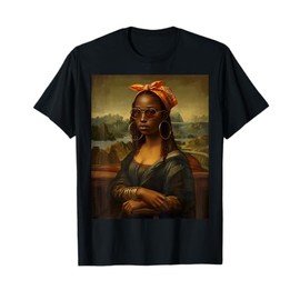 Black Mona Lisa Afro Braids African American Bandana Bangles T-Shirt
