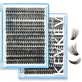 KevKev 3D Fluffy Lash Clusters Cluster Lashes 30+40D+50D 8-16 Mixed DIY Lash Extensions 320 Pcs Eyelash Clusters Individual Lashes Cluster Thin Band & Soft (Fluffy 30+40+50D,C-8-16mix)